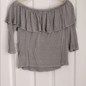 Gray off the shoulder top